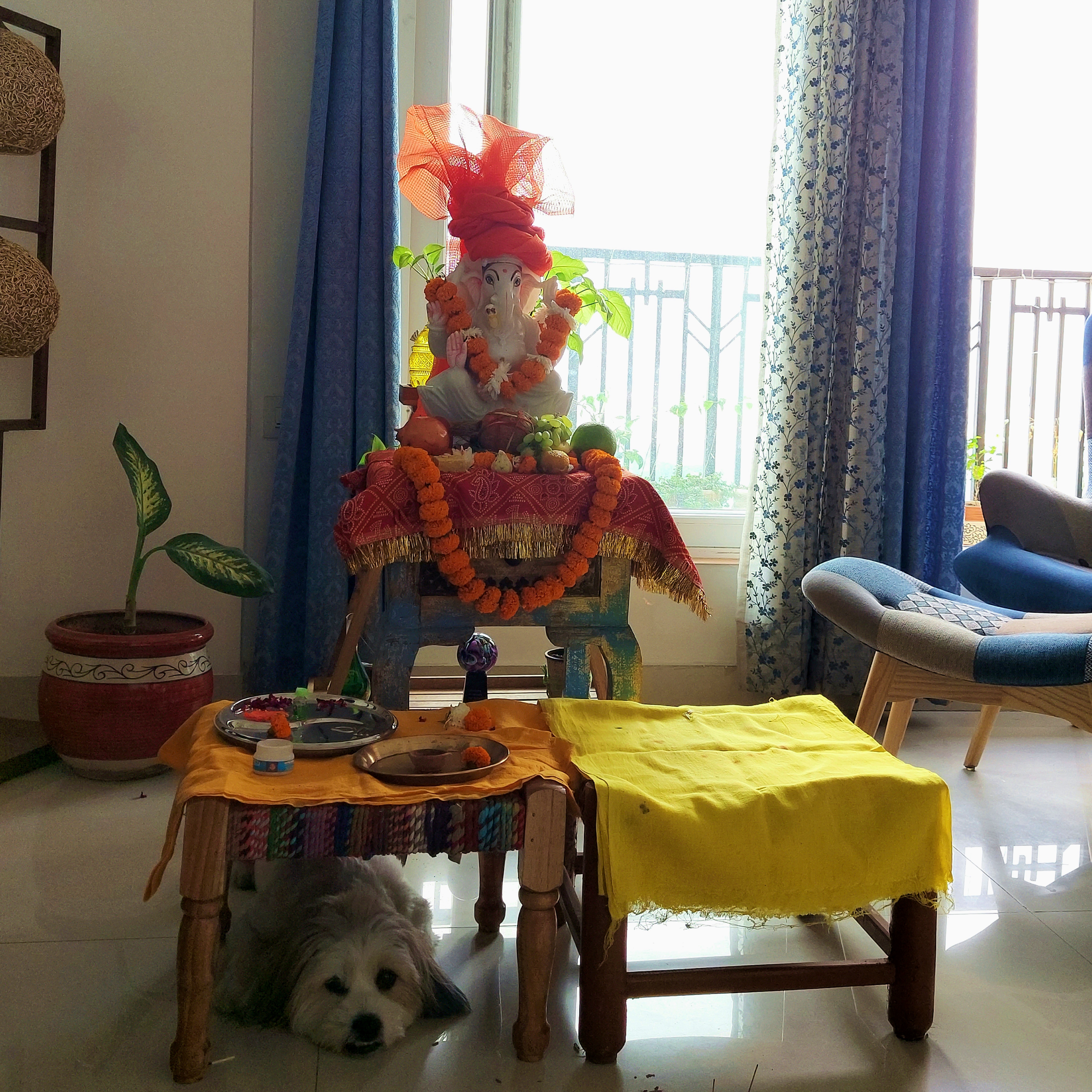 Ganesh Chaturthi or Ganpati celebration at home